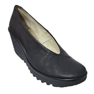 FLY London Women's Yaz Wedge Pump Leather Casual Shoes Sz 41